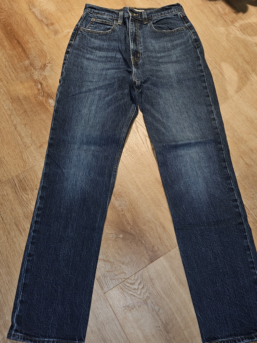 Levi's Premium '70s High Slim Straight Jeans medium blue denim 28x31 womens